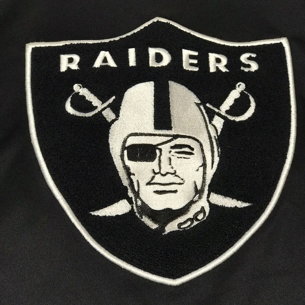 NFL Raiders Mesh Lined Track Jacket Size 2XL Black - Picture 8 of 8